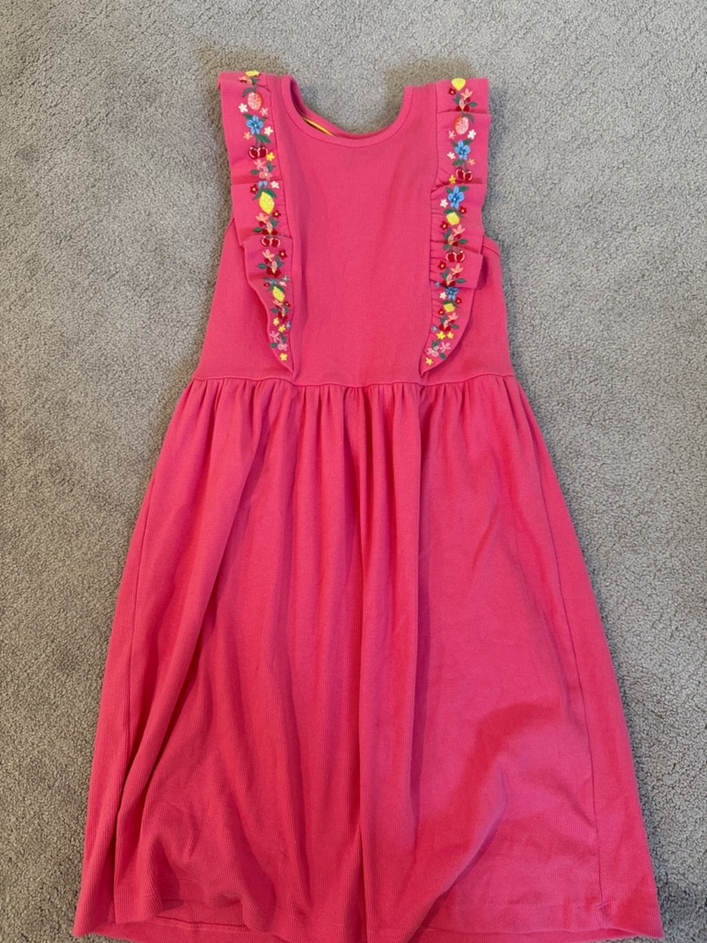 Boden Hot Pink Ruffle-Trim Knit Dress